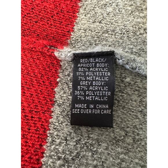 AGB Petite Women ColorBlock Long Line Open Front Cardigan Metalic Med - Picture 9 of 10